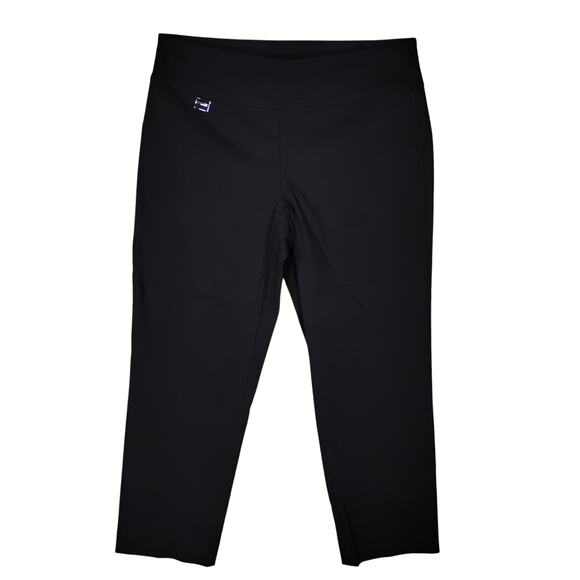 Alfani Cropped Pants Size 4 Black Stretchy Pullon No Pockets Casual Preppy - Picture 1 of 6